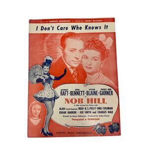 I Dont Care Who Knows It‎ Sheet Music Nob Hill Harold Adamson Jimmy McHugh